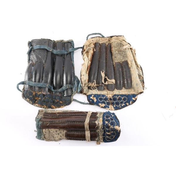 Lot of Japanese Samurai Shin Guards.