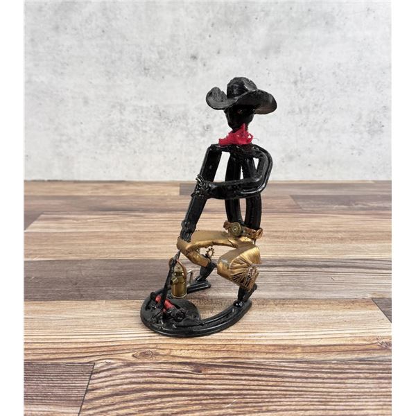 Cowboy Campfire Horseshoe Folk Art