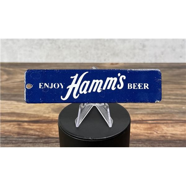 Hamms Beer Porcelain Door Push Sign