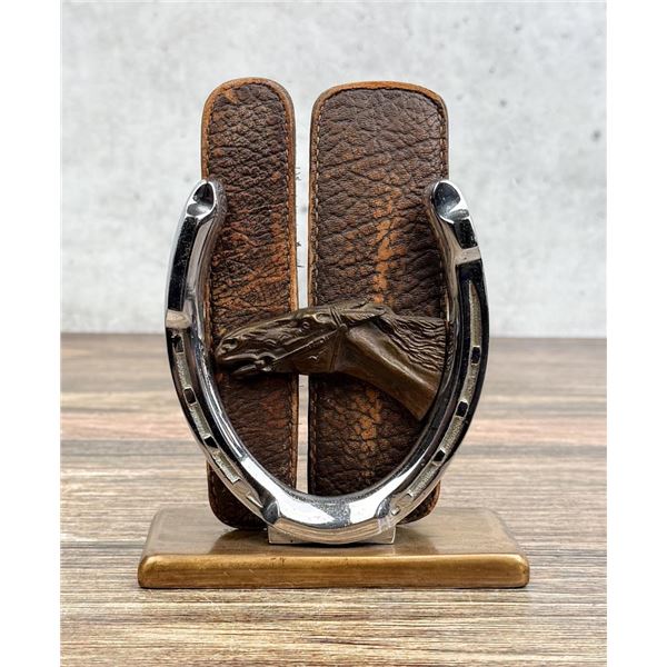 H Buermann Bronze Horse Head Brush Holder