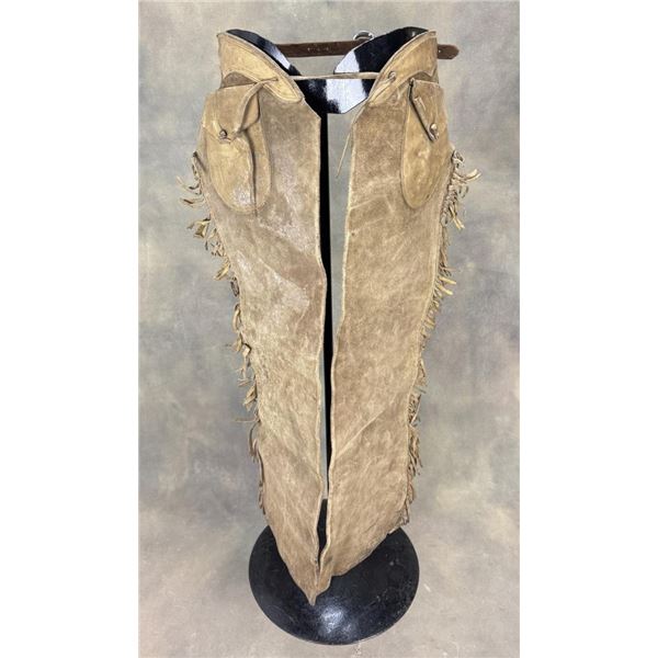 Antique Montana Leather Cowboy Shotgun Chaps