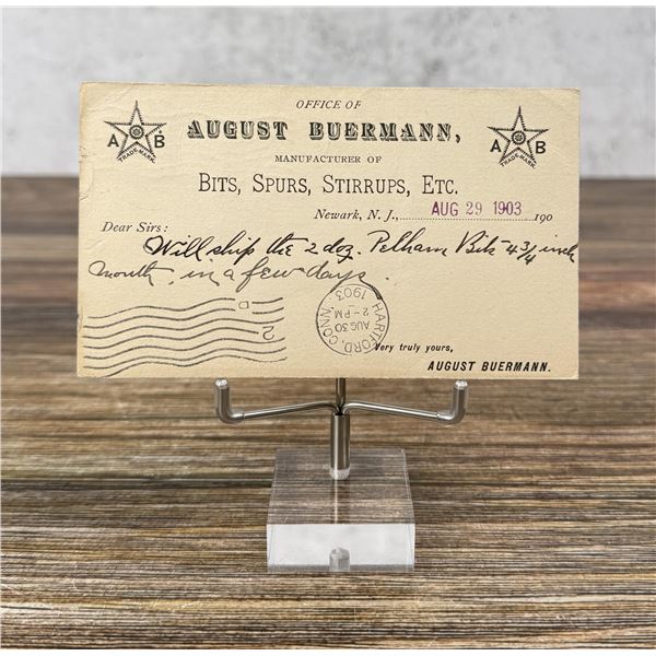1903 August Buermann Bits & Spurs Postcard