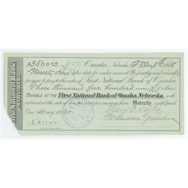 Fort Bridger Wyoming Pioneer Loan Document