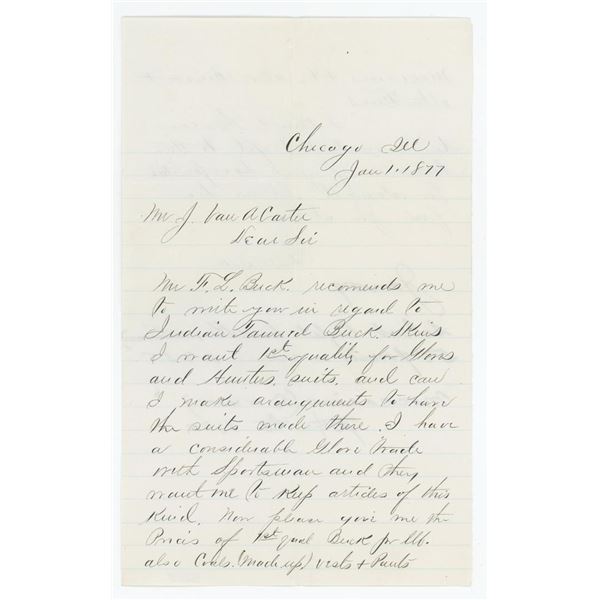 1877 Fort Bridger Wyoming Territory Letter