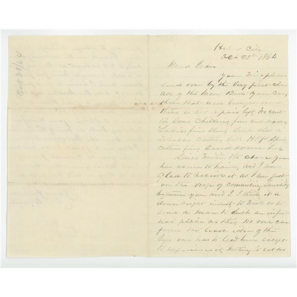 1864 Heber City Utah Territory Letter