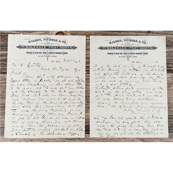 1888 Wilson & Nichols St Louis Missouri Letterhead