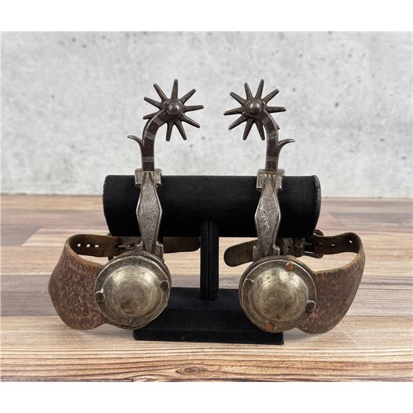 California Transitional Silver Inlaid Cowboy Spurs