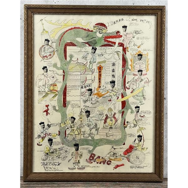 1933 San Francisco Chinatown Police Squad Cartoon