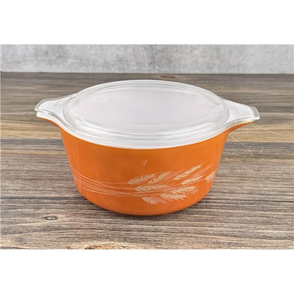 Pyrex Autumn Harvest Orange Wheat Casserole Dish