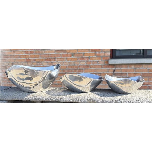 Nambe Alumium Mid Century Serving Bowl Set
