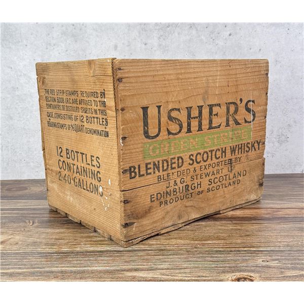 Ushers Scotch Whisky Wood Shipping Crate