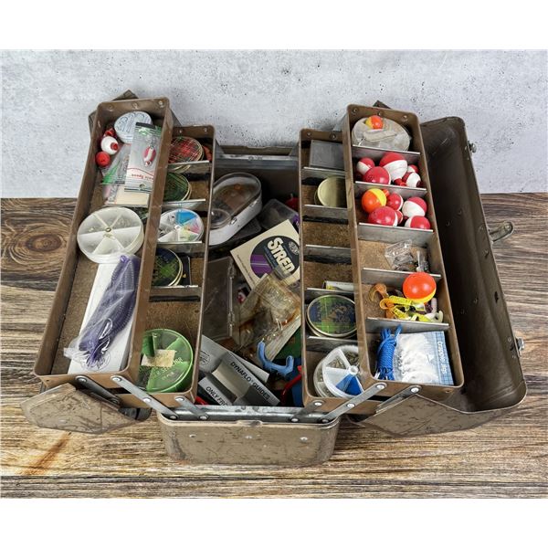 Vintage Fishing Tackle Box and Contents