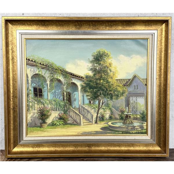 Alberto Lobos Chilean Courtyard Painting