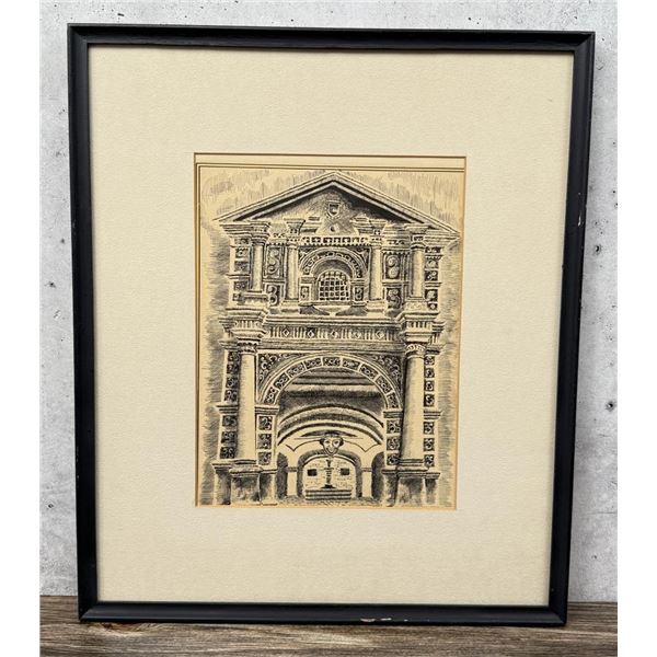 A Andia Sucre Bolivia Pen and Ink Drawing