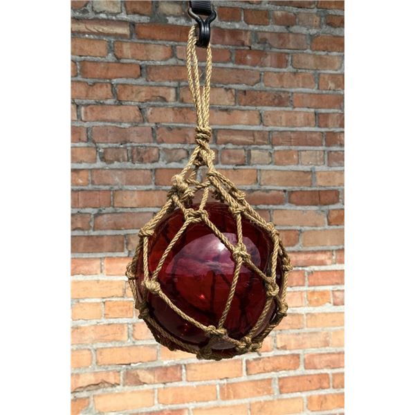 Large Red Glass Fishing Net Float
