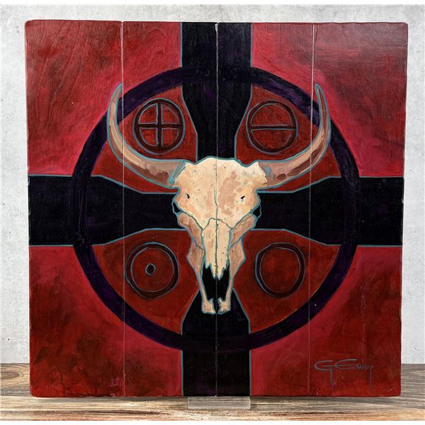 Greg Erway Skull with Symbols Painting