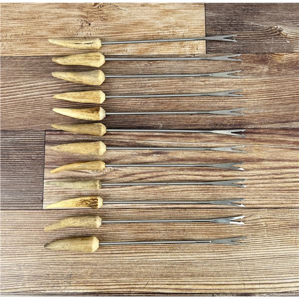 Montana Elk Horn Handle Fondue Fork Set