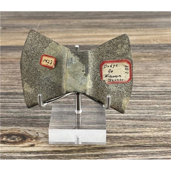 Ancient Native American Indian Bowtie Banner Stone