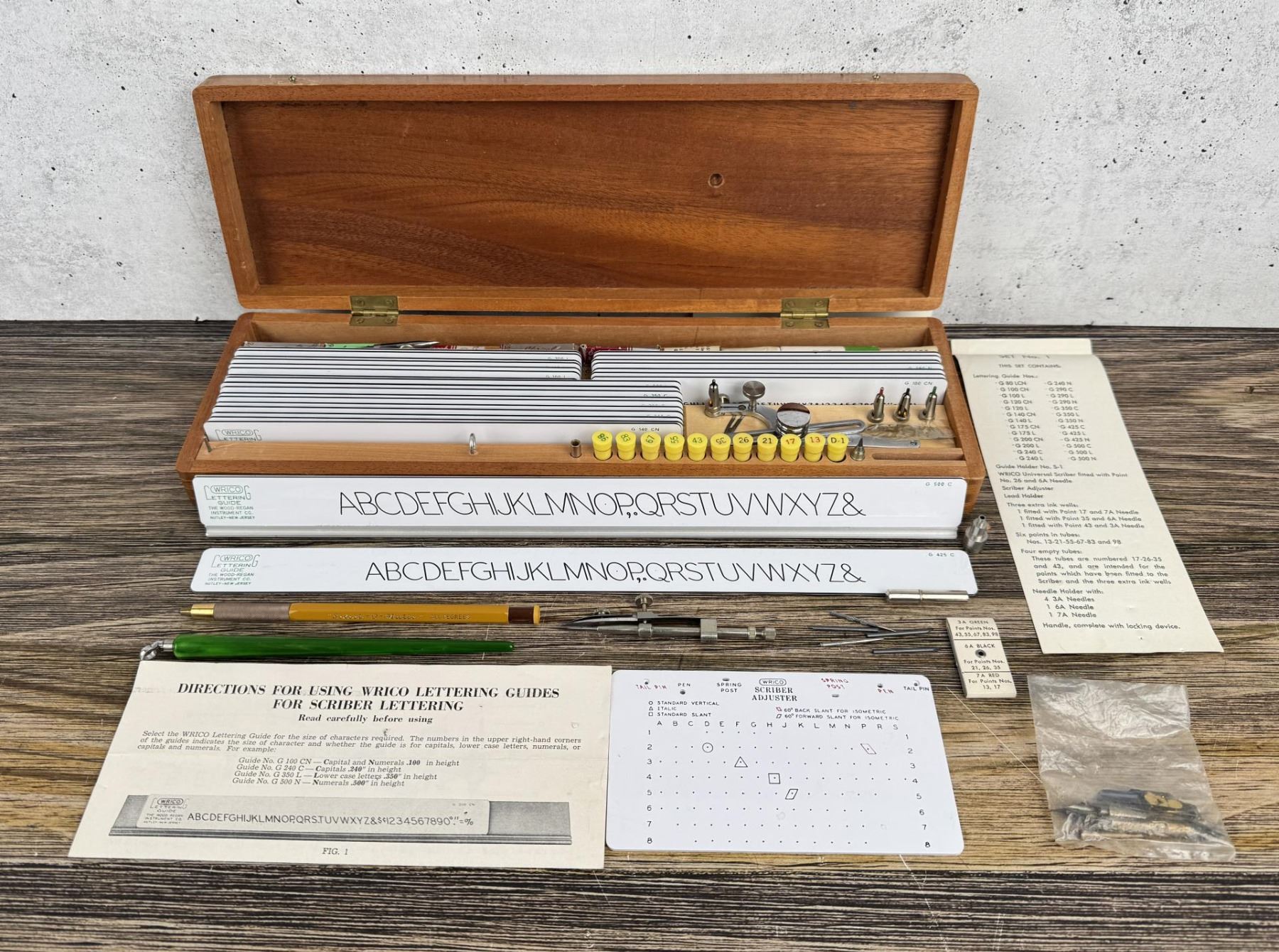 Wrico Lettering Guide Drafting Tool Set
