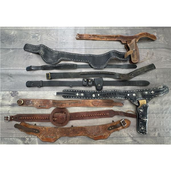 Group of Leather Gun Belts Holsters and Rigs