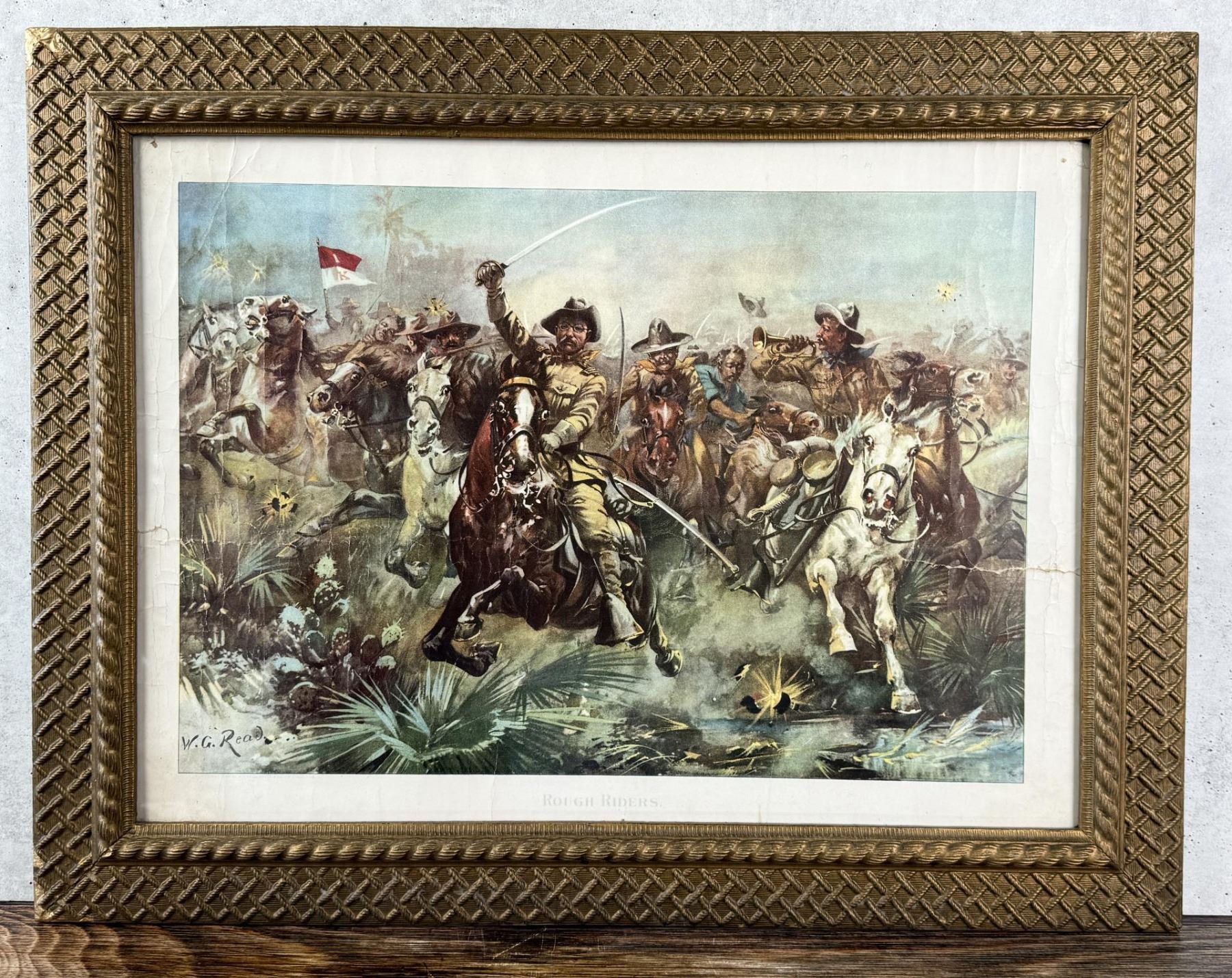 Teddy Roosevelt Rough Riders Lithograph
