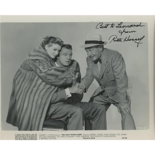 Ruth Hussey signed "The Lady Wants Mink" movie photo