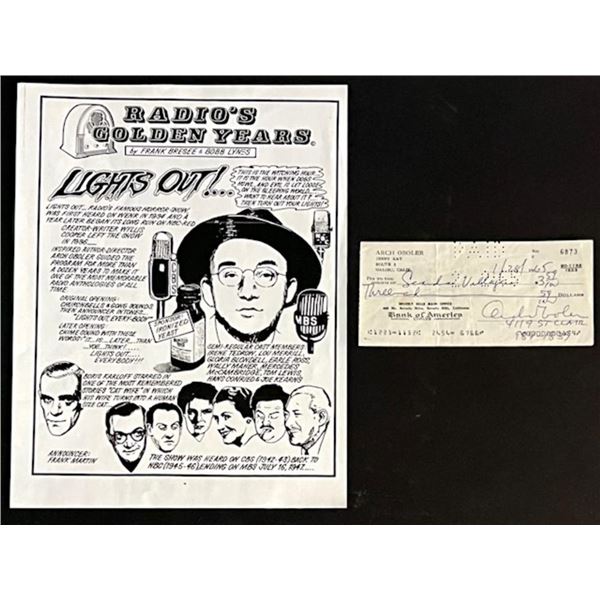 Arch Oboler Signed 1965 check