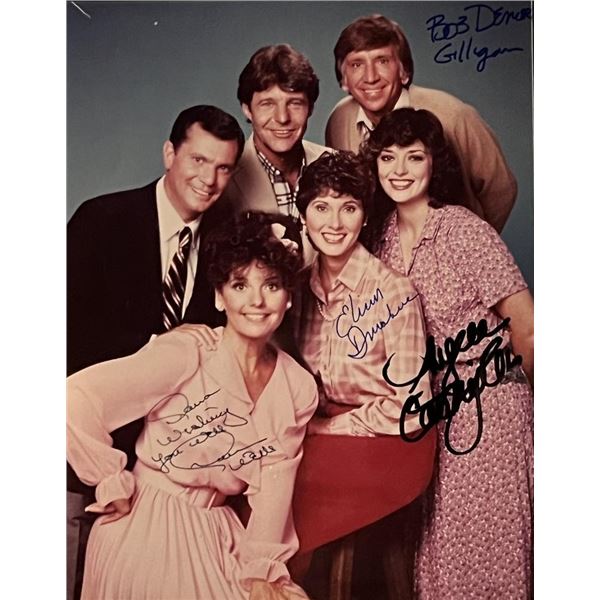 Gilligan's Island Bob Denver, Dawn Wells, Elinor Donahue, and ? Signed Photo.
