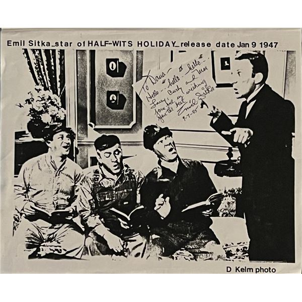 The Three Stooges Emil Sitka Signed Photo
