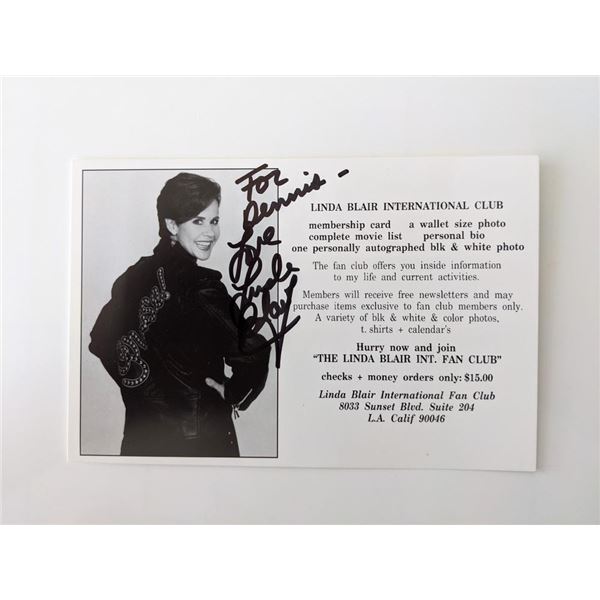 The Exorcist Linda Blair signed fan club postcard