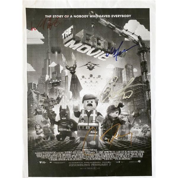 Lego movie cast signed page