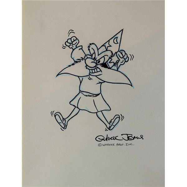 Chuck Jones signed Yosemite Sam sketch