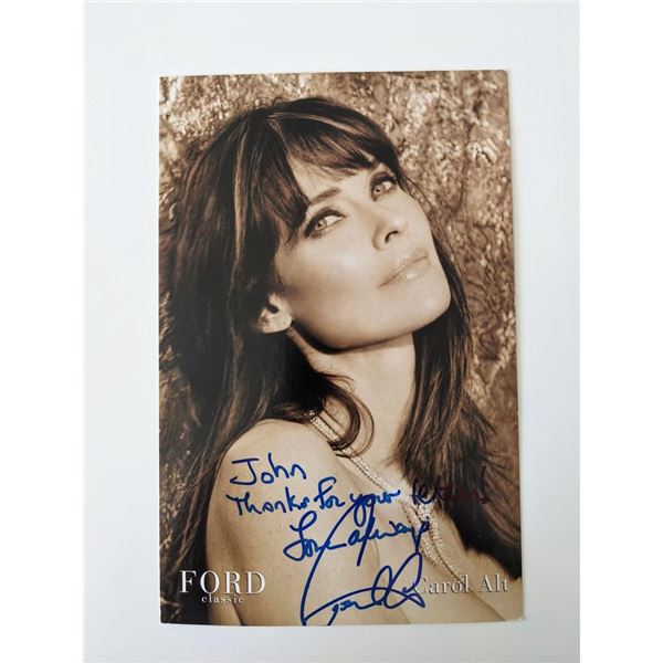 Model Carol Alt signed photo card