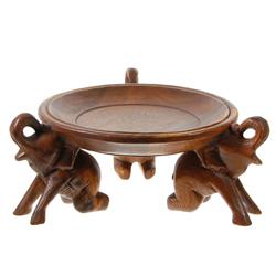 Teak Footed Elephant Serving Tray (DEC-056)