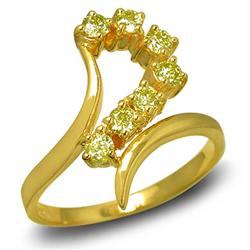 0.31ct  Natural Yellow Diamond Gold Vermeil Ring (JEW-1621)
