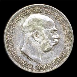 1913 Austria 2 Korona Silver AU+ (COI-5758)