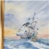 Image 2 : R. Lewis Porcelain Maritime Tile Painting, Signed by Helen Boehm