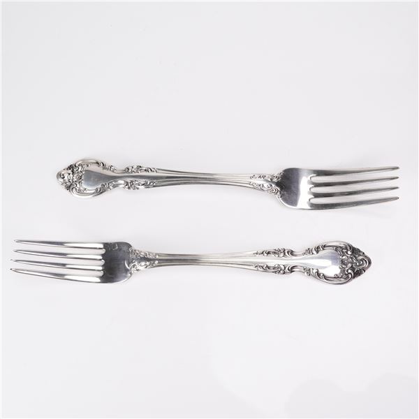 2pc Gorham Sterling Melrose Dinner Forks