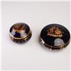 Image 1 : 2pc Limoges Cobalt Blue and Gold Trim Lidded Boxes with Courting Scene