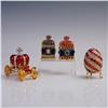 Image 1 : 4pc Jeweled Russian-Style Egg & Crown Trinket Boxes