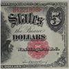 Image 3 : 1907 $5 U.S Legal Tender "Woodchopper Note"  PMG Graded 58 Choice About Unc