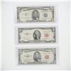 Image 1 : 3pc 1953 United States $2 and $5 Silver Certificate Banknotes