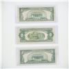 Image 2 : 3pc 1953 United States $2 and $5 Silver Certificate Banknotes