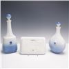 Image 2 : 3pc Royal Copenhagen Porcelain Decanters with Stoppers and B&G Tray