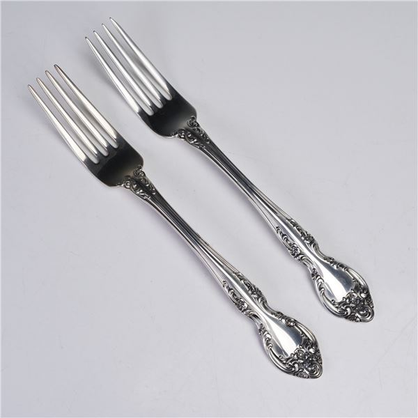 2pc Gorham Sterling Melrose Dinner Forks