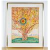 Image 2 : Juan Romero, Large Original Watercolor on Paper, Belgian Tree, Signed