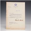 Image 2 : Alexander Aldrich Signed Letter and Senate Document