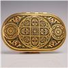 Image 2 : 2pc Compact Mirror Case Set Ornate Gold Tone Design with Two Mirrors Each