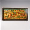 Image 2 : Hand-Painted Russian Lacquer Box with Village Scene, Signed Mstera Artist