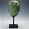 Image 2 : Classical Style Patinated Metal Mask of a Bearded Man on Stand